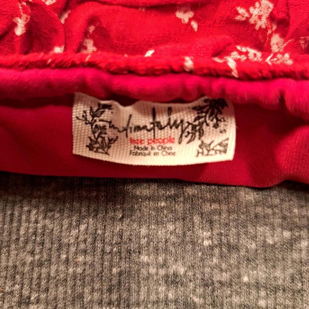 Free People Intimately Womens Red Ruffle On/Off Shoulder Body Suit Size Small - Picture 6 of 8